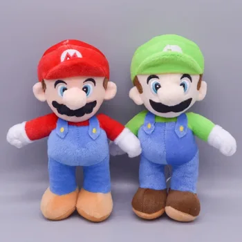 25 см Super Mario Bros е Игра на Герои аниме Луиджи Плюшени кукли Сладки Фигурки Висящи Играчки Плюшени кукли, Детски Коледни Подаръци за рожден Ден