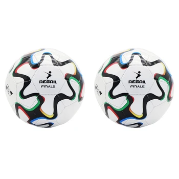НОВОСТ-2 футболни топки REGAIL професионално размер 5, сгъстено топки за отборни мачове, зашити в машинното начин Футболни спортни топки