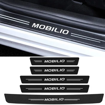 Етикети върху педала на прага на вратата на колата Защитна подплата за лого на Honda MOBILIO Защита праг на багажника от въглеродни влакна Стикери