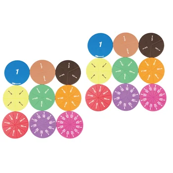 2 набор от цветни кръгове с бр, тава за фракции, математически манипулятивы за училище