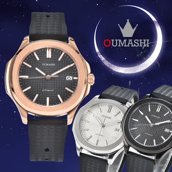 39,5 мм Мъжки часовник OUMASHI NH35 Автоматични Механични часовници С сапфирено стъкло Корпус от Неръждаема Стомана NH35 Watch