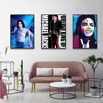Плакат певец Майкъл Джексън, Класически плакат Аниме, Водоустойчив Книжен етикет с Декор на стените на кафене, бар