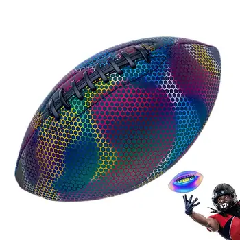 Луминесцентни и флуоресцентни светлоотразителни тренировъчен топка за американски футбол топка обучение флуоресцентни PU кожа тренировъчен топка светлина нагоре играчки