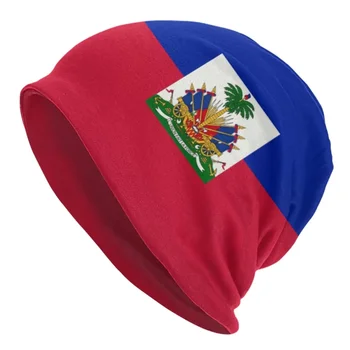 Знаме На Хаити Skullies Шапки, Шапки Унисекс Зимна Топла Вязаная Капачка Дамски Мъжки Хип-Хоп Шапка За Възрастни Градинска Ски Шапка