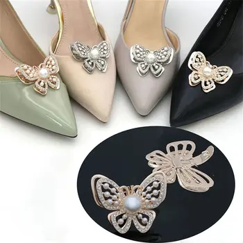 Кристали, скоби за обувки, блестящи кристални бижута за обувки с пеперуди, Очарователна обтегач на висок ток