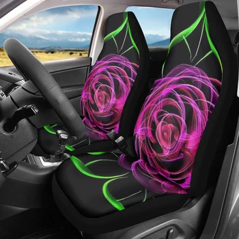 Готически Розово Дизайн С Принтом 2 елемента Седалка за Предните Седалки на Автомобила за Автомобил, Камион, Миещи Авто Калъфи За Възглавници Универсална Защита Лесна инсталация