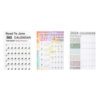 3ШТ Календар 2024 Стенен календар 2024 Сгъване за училище Домашен офис 29.2X20.7 инча