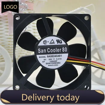 Нов оригинален вентилатор Sanyo 9A0824G401 8025 8 см, 80 мм, 24 0.21 A с двойно шарикоподшипником