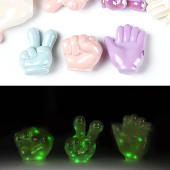 10шт UV-AB Цветни светещи скъп мъниста за игри познае пръсти, свободни мъниста-подпори за diy деца, Находки, Производство на бижута