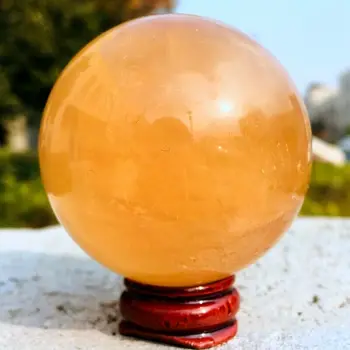 230 г /500 гр /1000 гр /1500 г Рядък естествен жълт кальцитовый кварцов балон отвержденный проба на кристална топка
