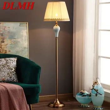 DLMH Керамичен под лампа Led Затемняющий Модерен и Креативен е Американски Моден Стоящ Лампа За Дома, Хол, Спалня