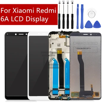 За Xiaomi Redmi 6A LCD дисплей, подмяна на сензорния екран за избиране, LCD дигитайзер за Redmi 6, LCD дисплей в събирането, резервни части за ремонт на