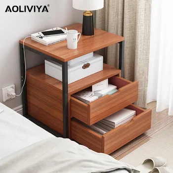 Нощни шкафчета Ш AOLIVIYA Nordic Ins малка странична масичка за спални, ютия, Проста модерен малък апартамент, Мултифункционален Прикроватное място за съхранение