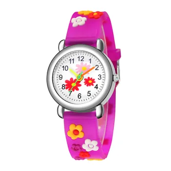 детски часовник с хубав цветен модел на силиконовата лента с анимационни модел
