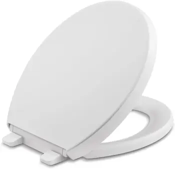 През цялата тоалетна чиния KOHLER 4009-0 Reveal, брони за захващане на седалката с тихо прибиране, быстросъемная профили, бял