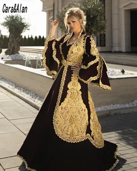 Нови тунизийската вечерни рокли-caftans на косовските албанци С дълги ръкави и аппликацией Robe De Soirée De Mariage Абитуриентски рокли