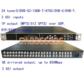 24 Конвертор DVB-S2 IP/ASI, DVB-T / C, IP / ASI изход ISDB-T ПР / ASI, мулти-канален преобразувател 1080P