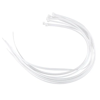 10X продълговат кабелни основи с дължина 76 см, бели опаковки с цип