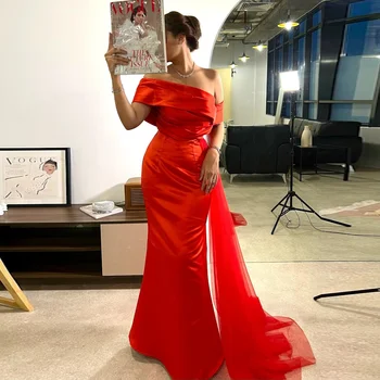 Welove-Секси вечерна рокля за партита с открити рамене с дължина до пода с подплата от тюл вечерни рокли Русалка