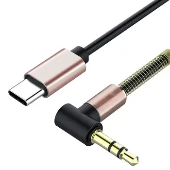 Аудио кабел USB Type C Прибиращи се От USB C До 3,5 мм Аудио Адаптер За Слушалки Гъвкав аудио кабел За Слушалки Авто Стереодинамик