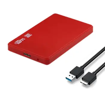 2,5-инчов корпус на твърдия диск, външен корпус на твърдия диск, адаптер за SSD диск, USB 3.0 SATA със скорост 5 Gbit /s, преносим Type-C без инструменти, прозрачен