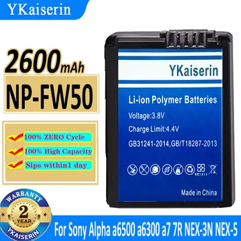 2600 mah YKaiserin Батерия NP-FW50 NPFW50 за Sony Alpha NEX-3 И NEX-3N NEX-5 a6500 a6300 a7 7R a7R a7R II a7II на Батерията