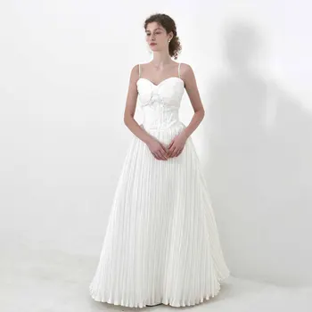 GIOIO Sweetheart Луксозни вечерни рокли без ръкави в бяло гънка от тафта 프롬드레스 Елегантни дамски рокли за бала с дължина до пода