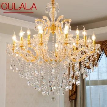 Луксозна Подвесная лампа под формата на свещи OULALA, Кристален лампа в Европейски стил, Хол, Ресторант, Вила, Двухуровневое сграда, Полилей