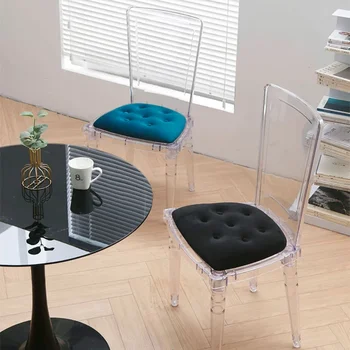Трапезни столове от прозрачна пластмаса, модерни и луксозни дизайнерски трапезни столове Мързел, акрилна козметика за всекидневна, мебели за хол Sillas