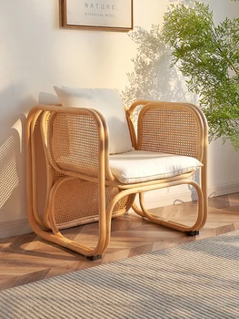 Сплетен стол от ракита, двоен разтегателен диван, комбиниран стол, балкон в стил ретро, настаняване в семейство от бамбуково ратан, ракита от ратан, лесен ротанговый стол