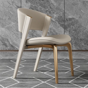 Извити Модерни трапезни столове, Тапицирани с бяла суета Столове за всекидневна, Луксозна Дизайнерска декорация за партита Sedie Cucina Room Decor