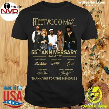 Fleetwood Mac 55Th Anniversary 1967-2022 Подпис Благодаря За Спомените Униформа Ризи За Момчетата На Поръчка Aldult Teen Unisex New