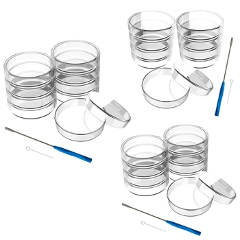 Стъклени чаши Петри 90 мм, 10 бр., автоклавируемые лабораторни плочи Петри с линия за присаждане