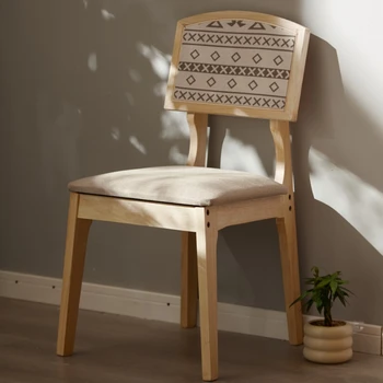 Модерен Минималистичен Дизайнерски стол от масивно Дърво, маса за Хранене, Стол с домакински облегалка, с Удобна Здрава Мебели, Красива Щедра