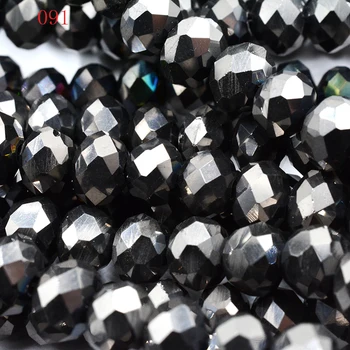 FLTMRH Ярки черни на Цвят 4 мм и 140 бр. Rondelle Австрия фасетиран Кристал, Стъклени Мъниста Свободни Кръгли Мъниста за Бижута