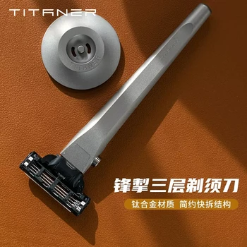 1 бр. традиционната ръчно бръснач Titaner от титанова сплав TC4 с основа от титанова сплав