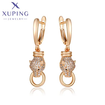 Бижута Xuping, Ново записване, Дамски обеци-карамфил с позлатените камък във формата на животни, подарък златен цвят X000438559