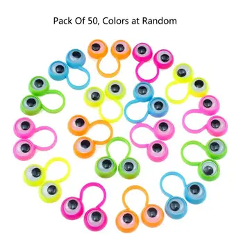 50x Очни Пальчиковые Кукли Googly Очи Rings Party Favor Подарък за Деца Наклз Пръстени