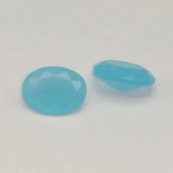 Горещо!! 50 бр. /лот, 2x3 мм-13x18 mm, россыпные камъни, от синтетични стъкло млечно-синьо овална форма на едро
