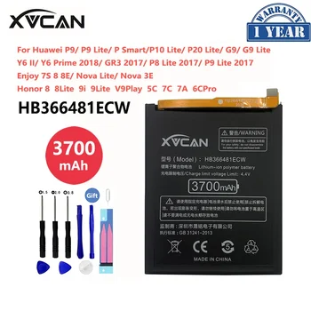 Оригинален XVCAN Honor 8 Lite 9 HB366481ECW Истински 3700 mah За HUAWEI P9 P Smart P9 P10 P20 Lite Honor 5C Взаимозаменяеми Батерия