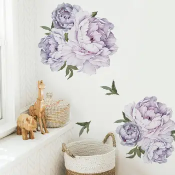 Стикери за стена с цветя, Полукустарниковые стикери за стена с цветя на божур, винил подвижни стикери за стени, за да спални, всекидневна