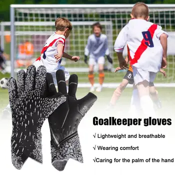 1 чифт професионални вратарских ръкавици Възрастни, Детски футболни Латекс сгъстено защитни футболни ръкавици вратарские