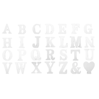 Дървена азбука 3D A-Z от 28 части Дървена Азбука За декор на плота, за сватби, рождени Дни и партита (3,9 инча)