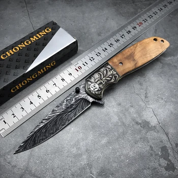 CM77 Дамасский Нож С Модел Тактически Нож Ловен 440C Сгъваем Джобен размер За Оцеляване В Джунглата на Туристически Ножове EDC Спасителни Инструменти