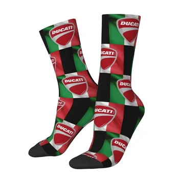 Италиански Флаг Чорапи С Икона Ducati Harajuku, Супер Меки Чорапи, Всесезонни Чорапи, Аксесоари за Коледни Подаръци Унисекс