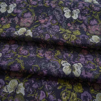 Жаккардовая тъкан, която е боядисана пряжей, Черно-лилава пеперуда, плътни дамски пролетно-есенна риза, Възглавница, калъф за дивана, модерни шевни плат