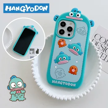 3D Sanrio Hangyodon Мека Силиконова Аниме Делото За iPhone 11 12 13 14 15 Pro Max Plus Телефон Кавайные Седалките на Корпуса Funda Подаръци