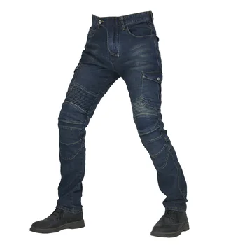 2021 Дънкови състезателни панталони за мъже за каране на мотоциклет с множество джобове, дънки за защита от падане