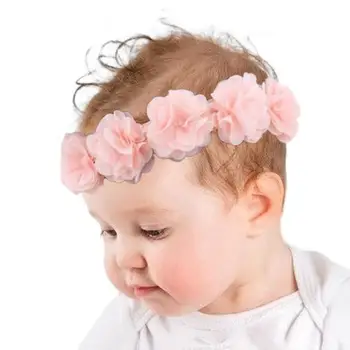 Детска превръзка от неопрен за коса, шифоновая превръзка на главата с цветя модел, Цветя, crown, Аксесоари за коса за бебета, облекло за бебета, облекло за новородени
