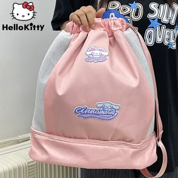 Cartoony пътен раница Sanrio, дамски Мъжки чанта за фитнес, мультяшная Нова багажная чанта Cinnamoroll, модерна чанта в съвсем малък